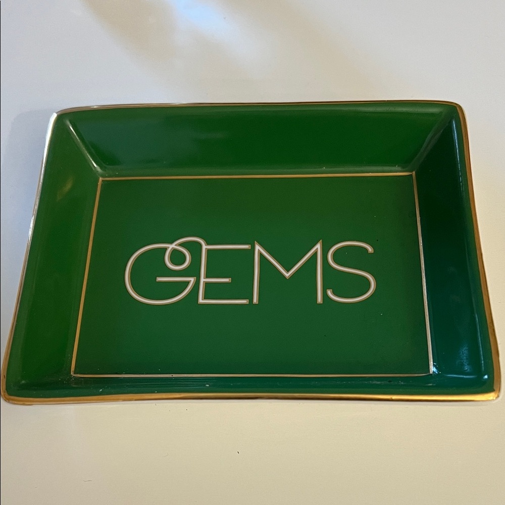 C. Wonder Green and Gold Trinket Tray